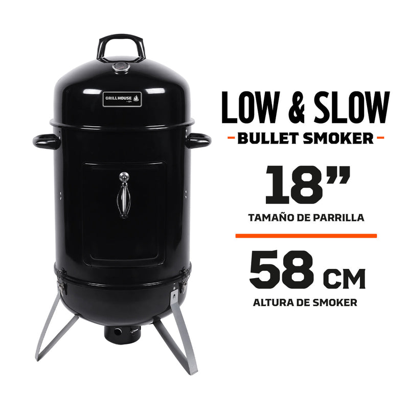 Ahumador Low and Slow Bullet Smoker de 18"