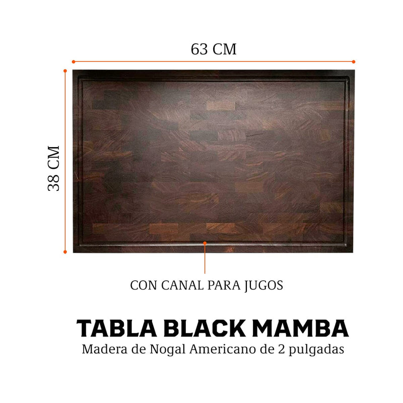 Tabla para cortar Black Mamba XL - 38 x 63 cm de 2"